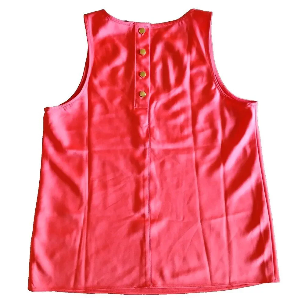 J Crew‎ Women's Coral Sleeveless With Buttons In The Back Top Medium Size XS